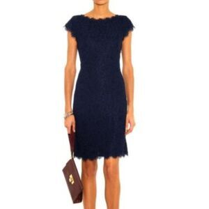 Diane von Furstenberg Barbara Short-Sleeve Lace Dress